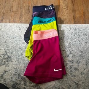 Bundle of nike pro shorts